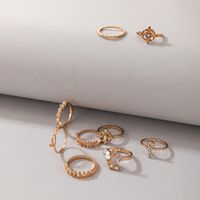 Golden Crown Flower Rhinestone Ring Nine-piece Set Wholesale Nihaojewelry main image 7