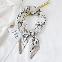 Fashion Streamer Printing Bow Silk Scarf Wholesale sku image 35