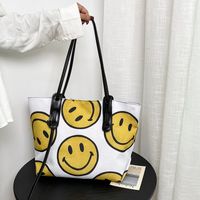 Korean Dongdaemun New Cute Fashion Smiley Canvas Women's Bag Printed Canvas Portable Shoulder Bag Large Tote Bag main image 6
