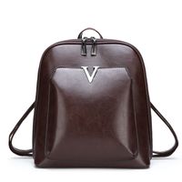 Simple High Capacity Pu Oil Leather Backpack Wholesale Nihaojewelry main image 3