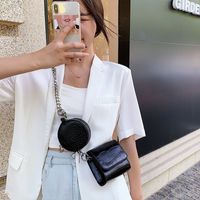 Korean Style Chain Solid Color Stone Pattern Messenger Double Square Round Bag Wholesale Nihaojewelry main image 4