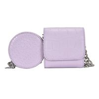 Korean Style Chain Solid Color Stone Pattern Messenger Double Square Round Bag Wholesale Nihaojewelry main image 3