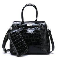 Fashion Crocodile Pattern Glossy Patent Leather Bag Wholesale Nihaojewelry main image 1