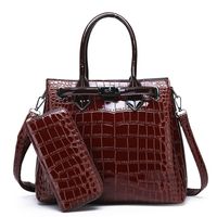 Fashion Crocodile Pattern Glossy Patent Leather Bag Wholesale Nihaojewelry main image 6