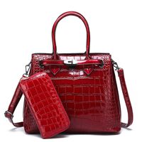Fashion Crocodile Pattern Glossy Patent Leather Bag Wholesale Nihaojewelry main image 5