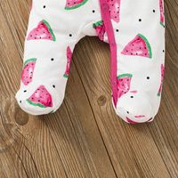 2021 Baby Sweet Watermelon Printing Long Type Crawling Suit Fashion Baby's Long-sleeved Rompers Jumpsuit Clothing Foreign Trade main image 5