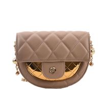 New Fashion Contrast Color Rhombus Shoulder Saddle Bag Wholesale Nihaojewelry sku image 2