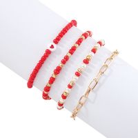 Wholesale Jewelry Hollow Chain Hit Color Beaded Bracelet Four-piece Set Nihaojewelry sku image 1