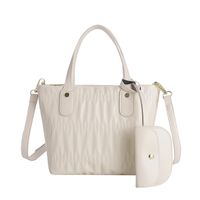 2021 New Fashion Large Capacity Bag Women's Foreign Trade Pleated Handbag Two-piece Shoulder Crossbody Bucket Bag sku image 1