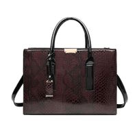 Retro Patent Leather Crocodile Pattern High Capacity Handbags Wholesale Nihaojewelry sku image 3