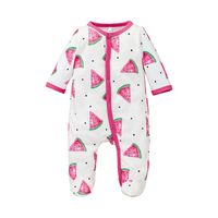 2021 Baby Sweet Watermelon Printing Long Type Crawling Suit Fashion Baby's Long-sleeved Rompers Jumpsuit Clothing Foreign Trade sku image 2