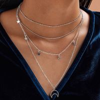 Fashion Simple Niche Tide Star Moon Multilayer Five-pointed Star Clavicle Chain Necklace sku image 2