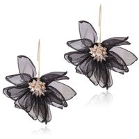 Korean Style Fabric Flower Pendant Earrings Wholesale Nihaojewelry sku image 2