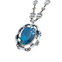 Cinta Negra Retro Cristal Azul Colgante Suéter Collar De Cadena Joyería Al Por Mayor Nihaojewelry main image 4