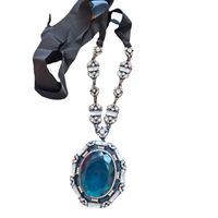 Cinta Negra Retro Cristal Azul Colgante Suéter Collar De Cadena Joyería Al Por Mayor Nihaojewelry main image 5