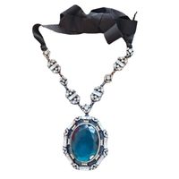 Cinta Negra Retro Cristal Azul Colgante Suéter Collar De Cadena Joyería Al Por Mayor Nihaojewelry main image 6