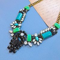 Exaggerated Green Resin Gemstone Sweater Chain Necklace Wholesale Jewelry Nihaojewelry main image 3