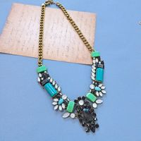 Exaggerated Green Resin Gemstone Sweater Chain Necklace Wholesale Jewelry Nihaojewelry main image 4
