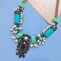 Exaggerated Green Resin Gemstone Sweater Chain Necklace Wholesale Jewelry Nihaojewelry main image 5