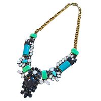 Exaggerated Green Resin Gemstone Sweater Chain Necklace Wholesale Jewelry Nihaojewelry main image 6