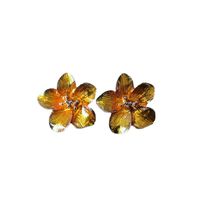 Vintage Style Drip Glaze Enamel Plant Flower Heart Shape Geometric Earrings Wholesale Jewelry Nihaojewelry main image 6