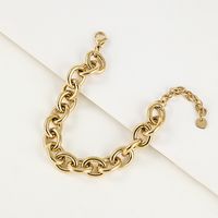 Ou Mo Simple New Jewelry Large O-shaped Titanium Steel Chain Tuhao Gold Stainless Steel Bracelet Ins Style Titanium Ornament main image 1