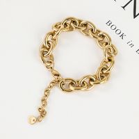 Ou Mo Simple New Jewelry Large O-shaped Titanium Steel Chain Tuhao Gold Stainless Steel Bracelet Ins Style Titanium Ornament main image 5