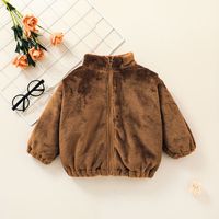 2021 Foreign Trade New Children's Zip-up Shirt Brown Fashionable Jacket Children's Clothing Spot Baby Autumn And Winter Warm Top main image 2