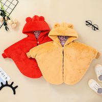 Fashion Children's Thick Plush Solid Color Zipper Cloak Wholesale Nihaojewelry main image 1