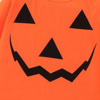 New Halloween Ghost Head T-shirt Trousers Two-piece Suit European And American Pumpkin Picture Striped Bell-bottom Pants Suit main image 6
