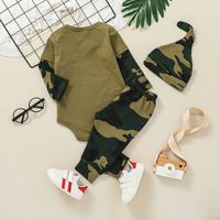 Fashion Camouflage Three-piece Baby Long-sleeved Romper Trousers Suit Wholesale Nihaojewelry main image 3