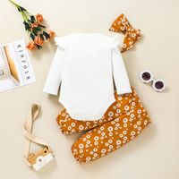 Ins New Infant Letter Long-sleeve Jumpsuit Suit Printed Baby Girl Triangle Rompers Trousers Two-piece Suit main image 3