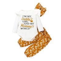 Ins Neue Baby Brief Langarm Stram Pler Anzug Bedruckt Weibliche Baby Dreieck Stram Pler Hose Zweiteiligen Anzug main image 6