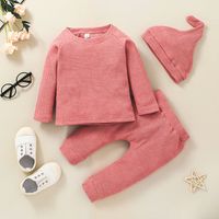 Children's Round Neck Solid Color Jacket Trousers Two-piece Set Wholesale Nihaojewelry main image 1