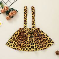 2021 New Type Baby Leopard Print Suspender Skirt Long-sleeve Jumpsuit Two-piece Set Baby Fashion Letter Onesie Suit main image 4