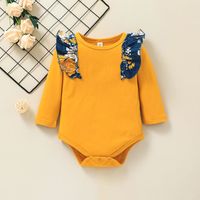 2021 Foreign Trade Children's Wear Baby Long Sleeved Romper Suit European And American Autumn Baby Jumpsuit Floral Two-piece Suit main image 5