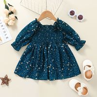 Fashion Contrast Color Star Printing Baby Body Long-sleeved Dress Wholesale Nihaojewelry main image 1