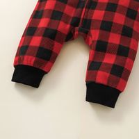 Baby Clothes 2021 Autumn Hooded Zip-up Shirt Outer Romper Children's Clothing Plaid Baby Rompers Jumpsuit main image 5