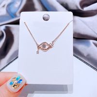 High-grade Ins Cool Style Fashion Zircon Tears Eye Clavicle Chain Graceful Personality Necklace For Women Cross-border Sold Jewelry main image 2