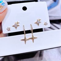 Inlaid Zircon Star Korean Style Earrings Set Jewelry Wholesale Nihaojewelry main image 2