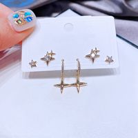 Inlaid Zircon Star Korean Style Earrings Set Jewelry Wholesale Nihaojewelry main image 3
