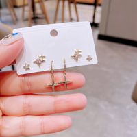 Inlaid Zircon Star Korean Style Earrings Set Jewelry Wholesale Nihaojewelry main image 6