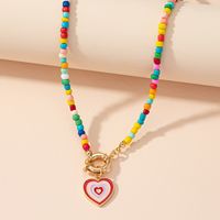 Hit Color Heart-shaped Pendant Necklace Wholesale Nihaojewelry main image 2