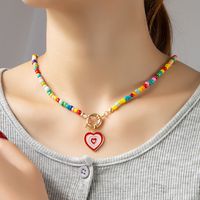 Hit Color Heart-shaped Pendant Necklace Wholesale Nihaojewelry main image 5
