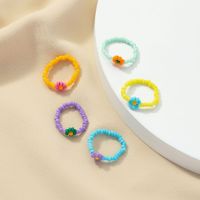 Fashion Vintage Colorful Miyuki Beads Woven Flower Ring Set main image 4