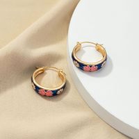 1 Pair Drip Glazed Flower Earrings Flower Wheel Harajuku Style Pastoral Women's Fashion Cold Wind Vintage Earrings main image 4