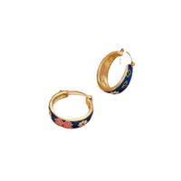 1 Pair Drip Glazed Flower Earrings Flower Wheel Harajuku Style Pastoral Women's Fashion Cold Wind Vintage Earrings main image 5