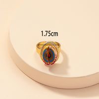 European And American Popular Ornament Wholesale 1 Shell Printed Ring Female Open Ring Cross-border Ins Jewelry Qingdao Ornament main image 5