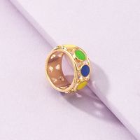 European And American Popular New Accessories Wholesale 1 Colorful Oil Necklace Ring Qingdao Jewelry Factory Hollow Ring main image 4