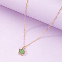 Cystal Five-pointed-star Pendant Necklace Wholesale Nihaojewelry main image 3